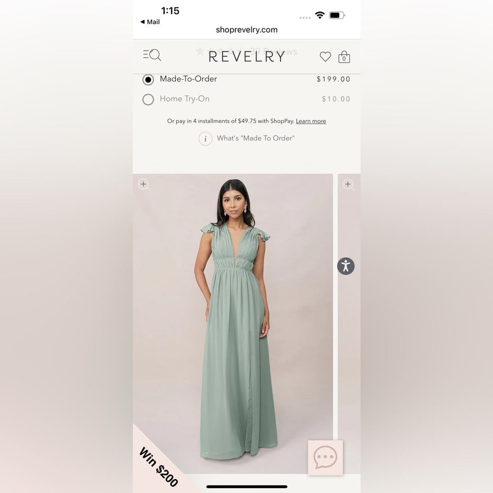 Revelry Sage Green Gown